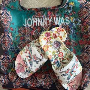 Johnny Was Floral Slides with Johnny Was Tote
